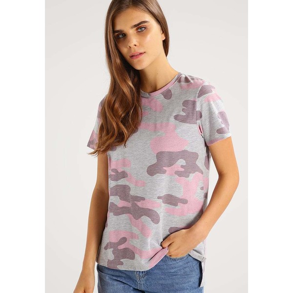 TWINTIP T-shirt z nadrukiem grey/pink TW421DA85