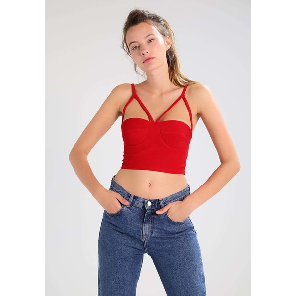 New Look GO STRAP DETAIL CROP Top red NL021E0FV