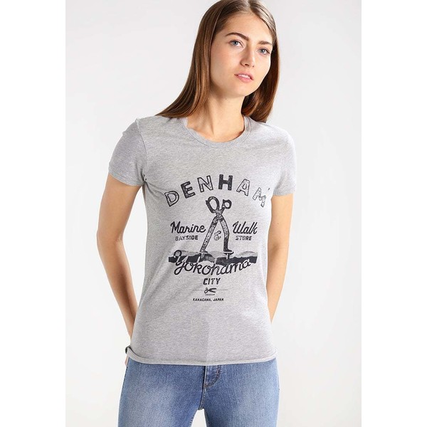 Denham MARINE WALK T-shirt z nadrukiem grey marl DE421D01O