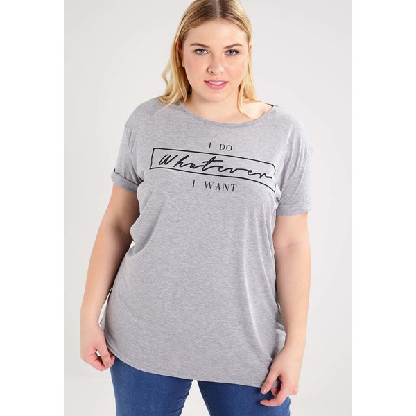 Dorothy Perkins Curve WHATEVER T-shirt z nadrukiem grey DP621D023