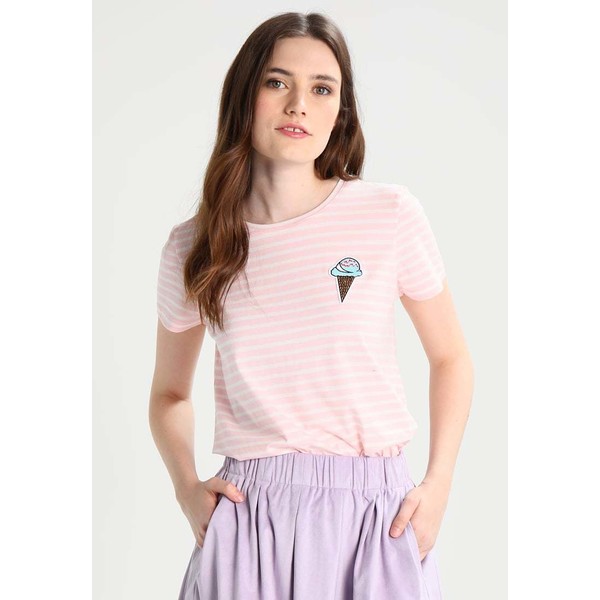 Moves LULU ICE T-shirt z nadrukiem pastel pink MOD21D006