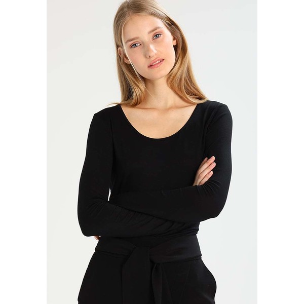 Selected Femme SFMIO SCOOP NECK Bluzka z długim rękawem black SE521D0A9