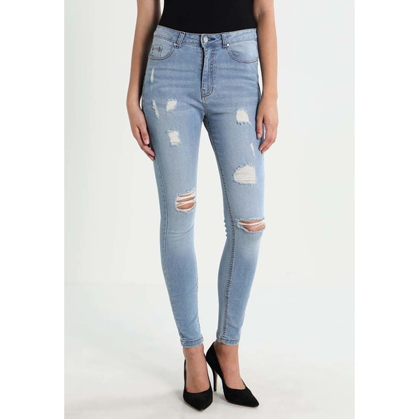 Missguided SINNER HIGHWAISTED RIPPED SKINNY Jeansy Slim fit stonewash M0Q21N01G
