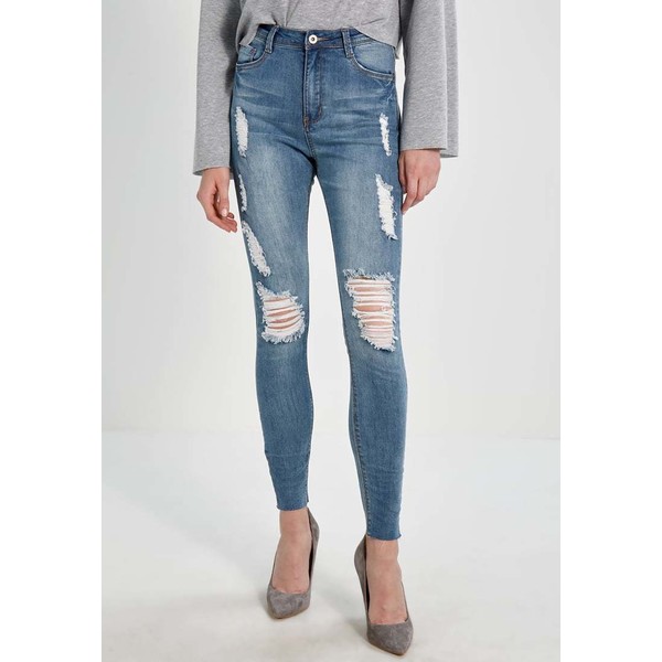 Missguided SINNER MARBLED Jeans Skinny Fit blue M0Q21N02A