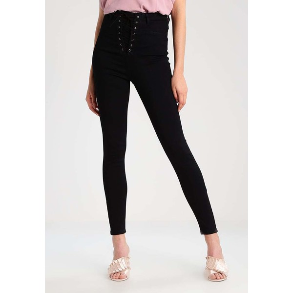 Missguided VICE LACE UP Jeans Skinny Fit black M0Q21N02W