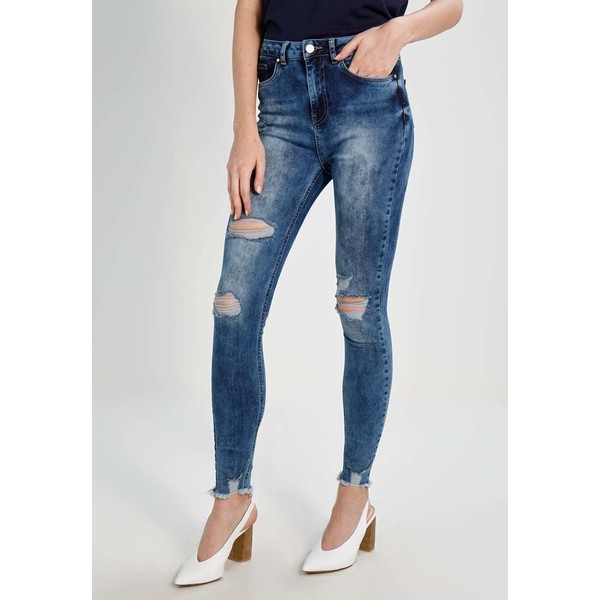 Missguided SINNER HIGHWAISTED CHEWED Jeans Skinny Fit vintage blue M0Q21N02P
