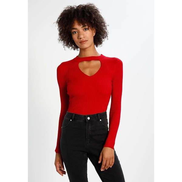 Lost Ink FRONT CUT OUT Sweter red L0U21I011