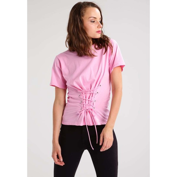 New Look Petite CORSET LACE UP T-shirt z nadrukiem pink NL721D026