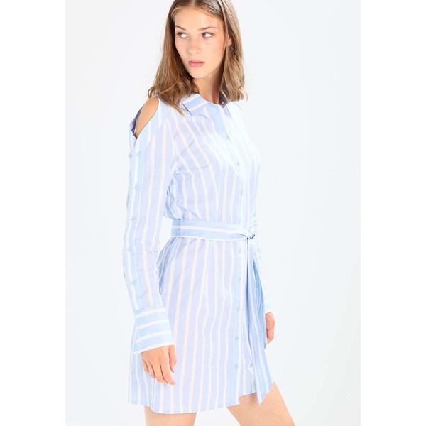 Warehouse STRIPE SLEEVE Sukienka koszulowa blue/white WA221C0BE