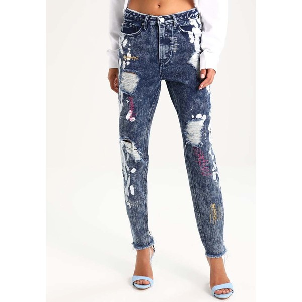 Missguided B&&B VINTAGE WASH DISTRESSED WITH COLOURED STITCH Jeansy Relaxed fit vintage wash M0Q21N03E
