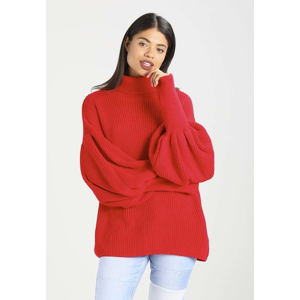 Topshop BALLOON SLEEVE Sweter red TP721I0AO