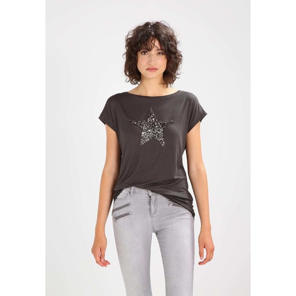 Mint Velvet SEQUIN STAR T-shirt z nadrukiem khaki MIM21D002