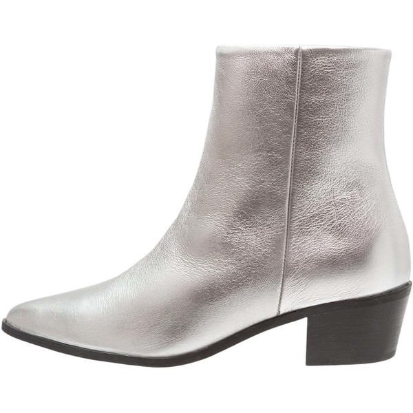 Pieces PSPEDRINE LEATHER BOOT Botki silver PE311N01T