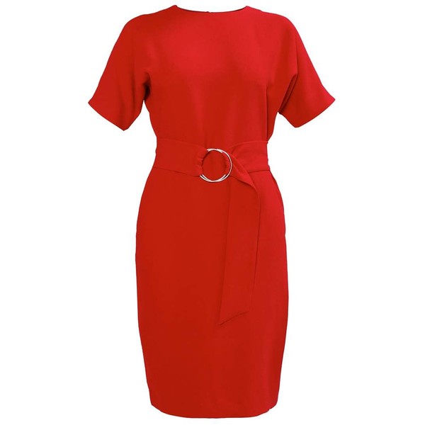Warehouse O-RING Sukienka letnia red WA221C0BM