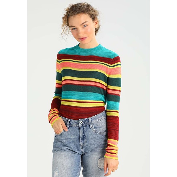 Free People SHOW OFF YOUR STRIPES CREW Sweter green FP021I01L