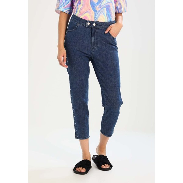 Jaded London MOM WITH DIAMONTE SIDES Jeansy Relaxed fit blue denim JL021N000