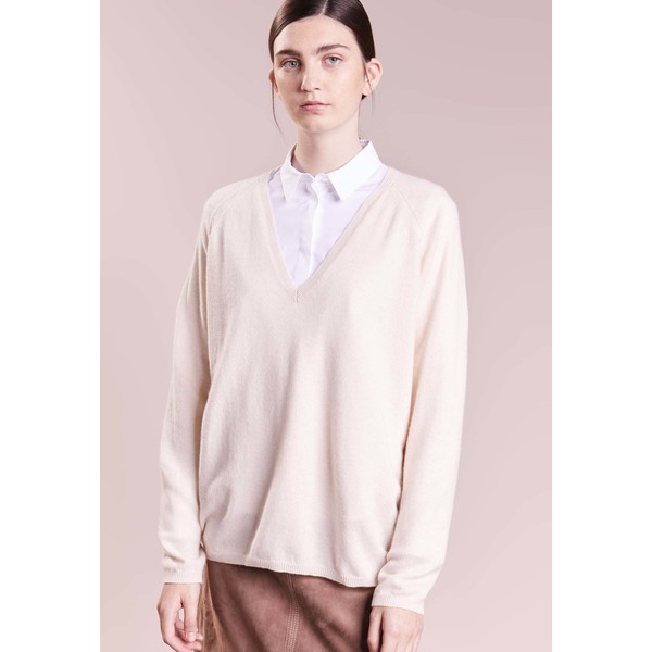 Bruuns Bazaar RITA OVERSIZE V-NECK Sweter rose beige BR321I01X