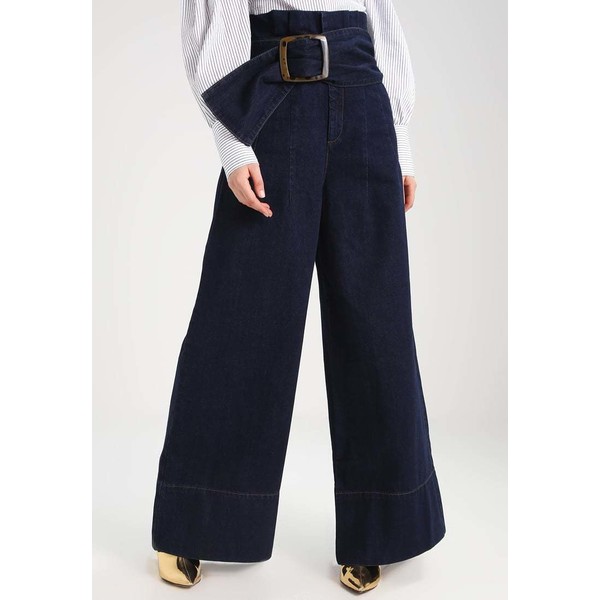 Topshop BOUTIQUE BELTED PAPERBAG Jeansy Dzwony indigo T0G21N00F