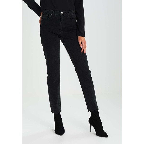 Topshop Tall Jeansy Straight leg washed black TP721N08J