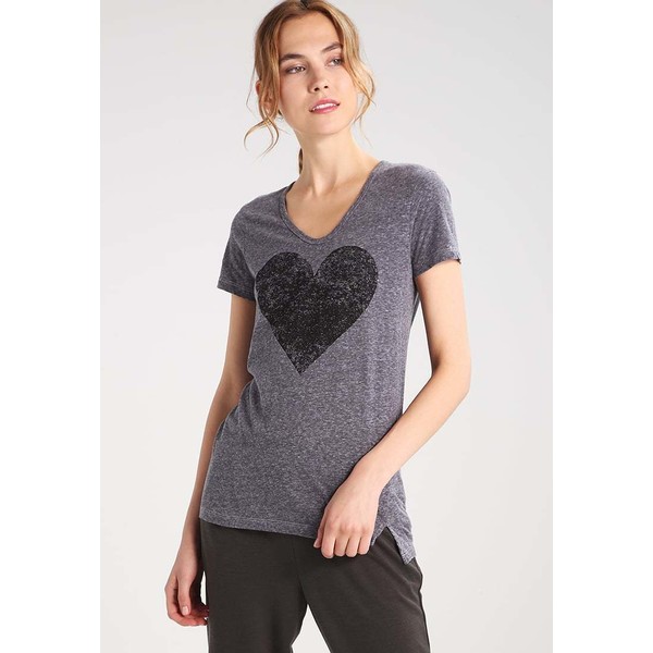 Sundry ROTATED HEART T-shirt z nadrukiem heather grey SUD21D007