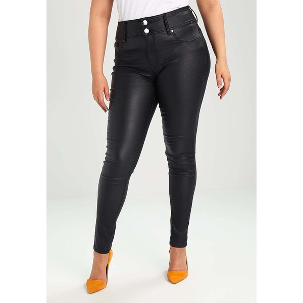 City Chic WET LOOK Jeansy Slim fit black CIA21N00H