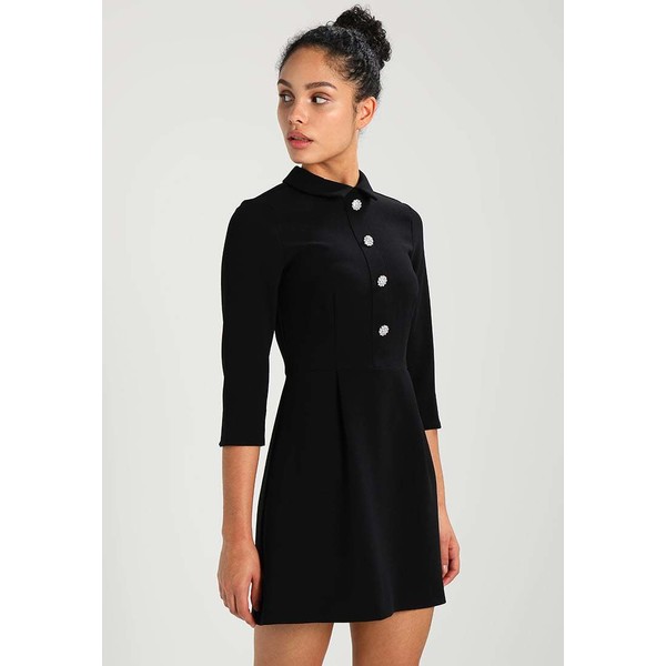 Warehouse DIAMANTE BUTTON DRESS Sukienka koszulowa black WA221C0BZ