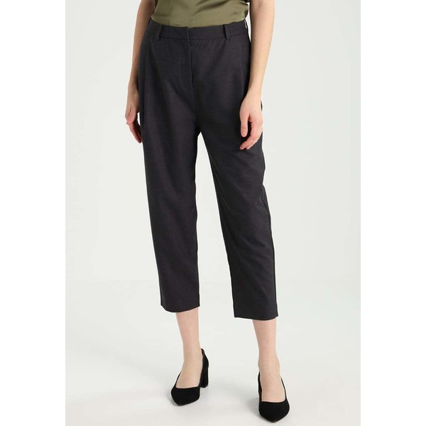 Selected Femme SFMACY MW CROPPED PANT Spodnie materiałowe mottled dark grey SE521A09T