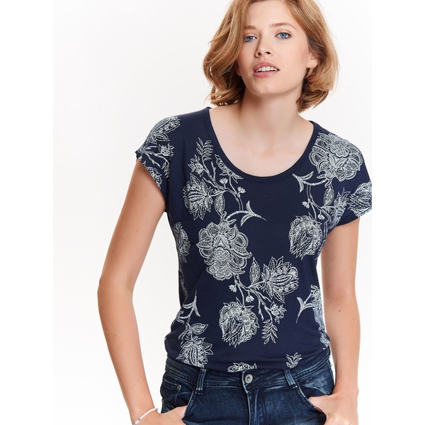 TROLL t-shirt krótki rękaw damski w kwiaty TPO1607