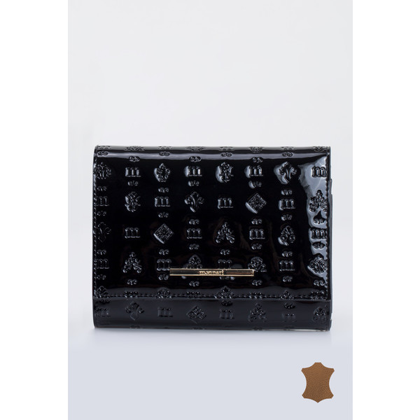 Monnari Lakierowany portfel z wzorami PORIMP0-18L-PUR1891-K020D000-R00