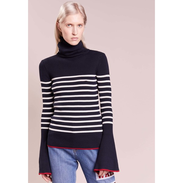 Each x Other STRIPED TURTLE NECK Sweter navy EA021I003