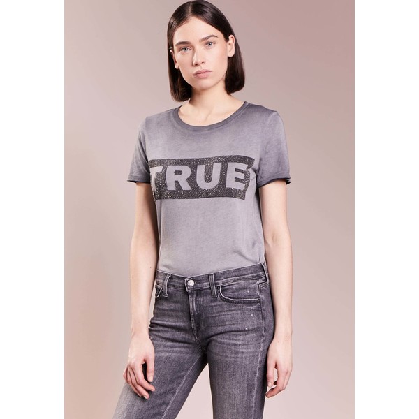 True Religion BOXY CREW T-shirt z nadrukiem black TR121D04U