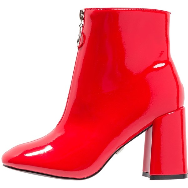 Lost Ink Wide Fit ZIP FRONT Ankle boot red LOF11N002