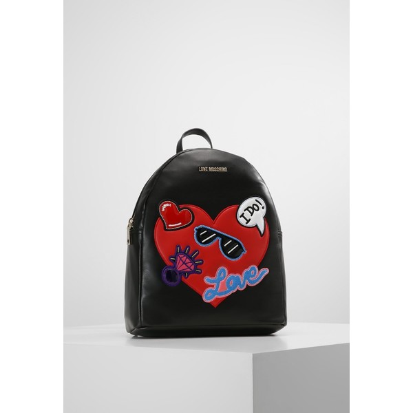 Love Moschino PATCHES BACKPACK Plecak nero LO951Q002