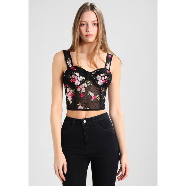 Lost Ink EMBROIDERED BUSTIER Top black L0U21E036