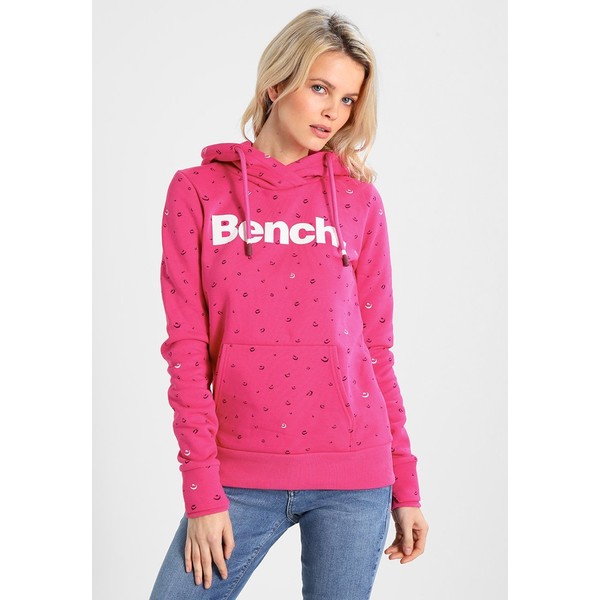 Bench CORP HOODY Bluza z kapturem pink/white BE621J05W
