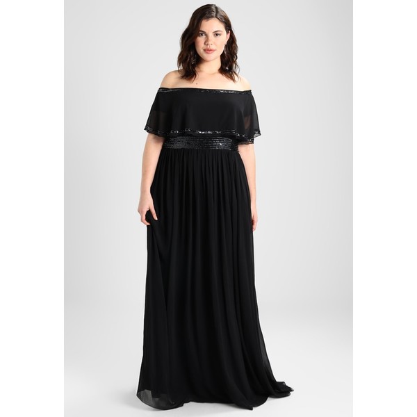 Lace & Beads Curvy OVERLAY MAXI DRESS Suknia balowa black LAF21C00O