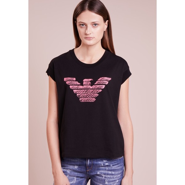 Emporio Armani T-shirt z nadrukiem black/pink EA821D004