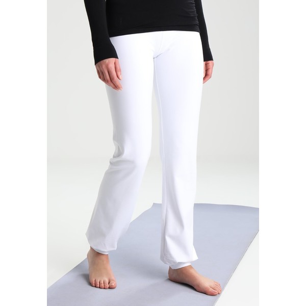 Curare Yogawear LONG PANTS ROLL DOWN Spodnie treningowe white CY541E008