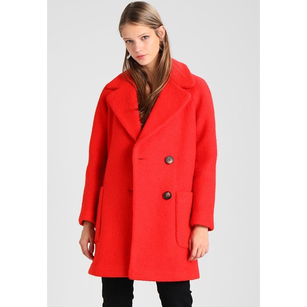 Topshop SEAMED BOUCLE COAT Płaszcz wełniany /Płaszcz klasyczny red TP721U02T