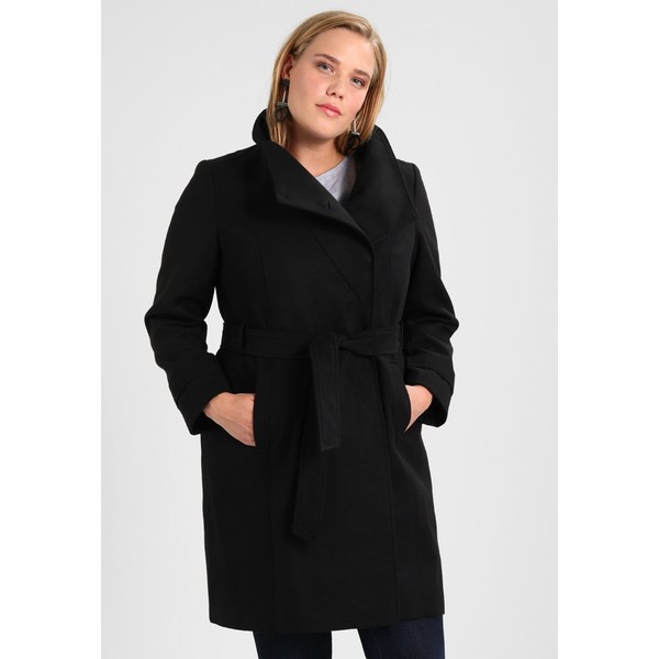 Evans FUNNEL NECK COAT Płaszcz wełniany /Płaszcz klasyczny black EW221U00F