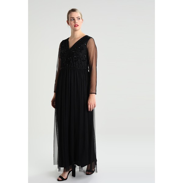 Lace & Beads Curvy V NECK DRESS Suknia balowa black LAF21C00R