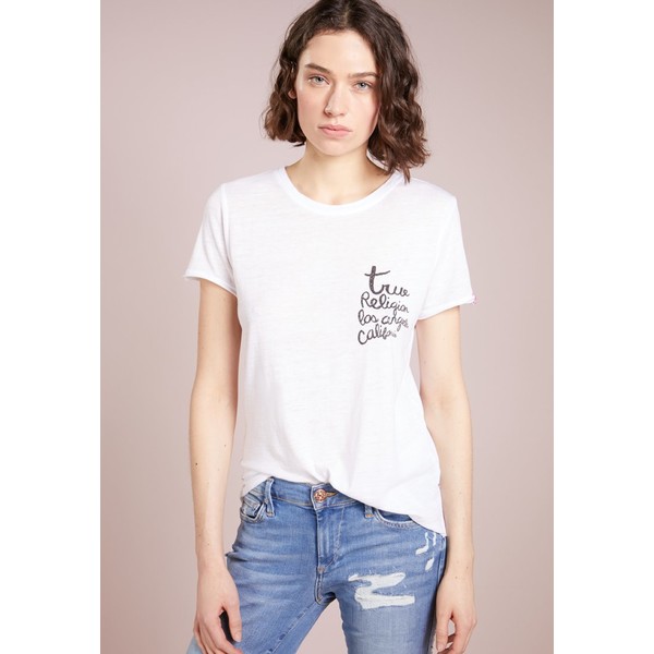 True Religion LONGHORN T-shirt z nadrukiem white TR121D052
