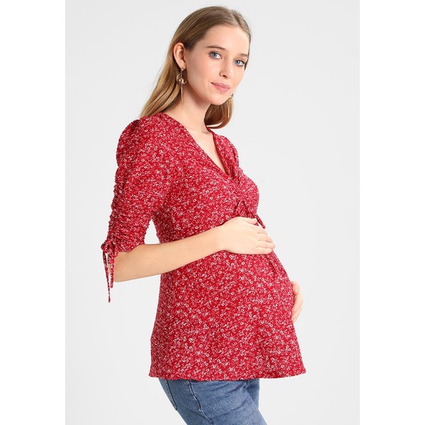 Topshop Maternity DITSY TIE TEA T-shirt z nadrukiem red T0I29G006