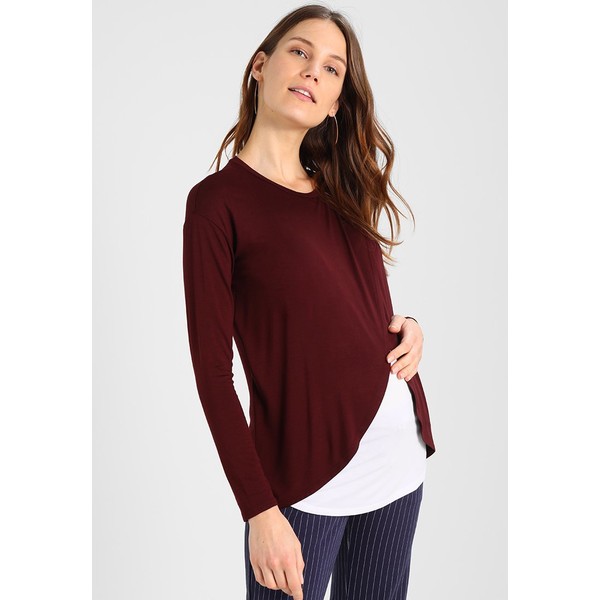 Topshop Maternity DRAPE NURSING Bluzka z długim rękawem burgundy T0I29G005
