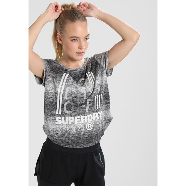Superdry SPORT FITSPIRATION OMBRE T-shirt z nadrukiem black/white SU241D00V
