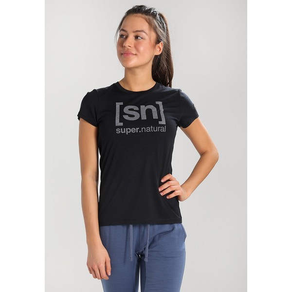 super.natural ESSENTIAL TEE T-shirt z nadrukiem jet black/vapor grey SN041D001