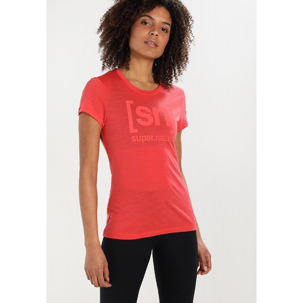 super.natural ESSENTIAL TEE T-shirt z nadrukiem clove red/blooming SN041D001