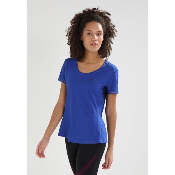 Salomon AGILE TEE T-shirt z nadrukiem night sky/crown blue SA541D00H