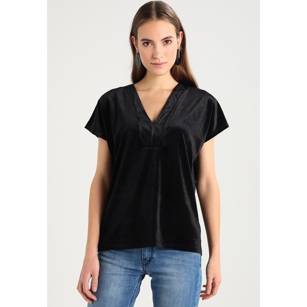 Saint Tropez V NECK T-shirt z nadrukiem black S2821E07S