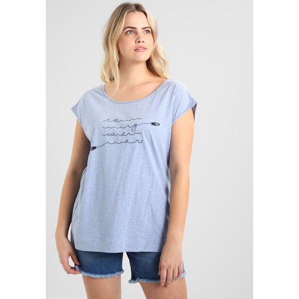 Ragwear Plus COPACABANA T-shirt z nadrukiem light blue mel RAC21D003